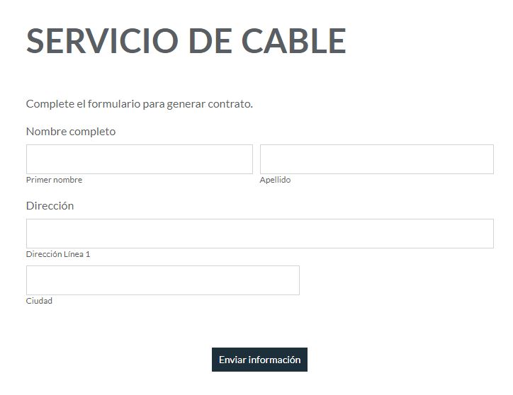 formulario servicio de cable